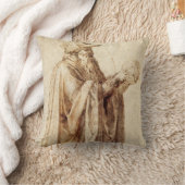 ミケランジェロによる人間の頭蓋骨を持つギリシャの哲学者 クッション (ブランケット)