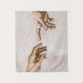 ミケランジェロによる父とアダムの神の手 タペストリー (正面)