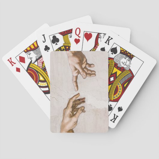 ミケランジェロによる父とアダムの神の手 トランプ (裏面)