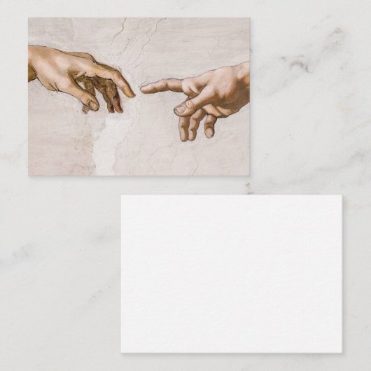 ミケランジェロによる父とアダムの神の手 ノートカード (正面/裏面)