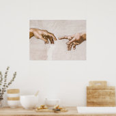 ミケランジェロによる父とアダムの神の手 ポスター (キッチン)