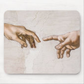 ミケランジェロによる父とアダムの神の手 マウスパッド (正面)