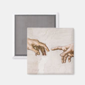 ミケランジェロによる父とアダムの神の手 マグネット (正面/裏面)