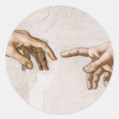 ミケランジェロによる父とアダムの神の手 ラウンドシール (正面)