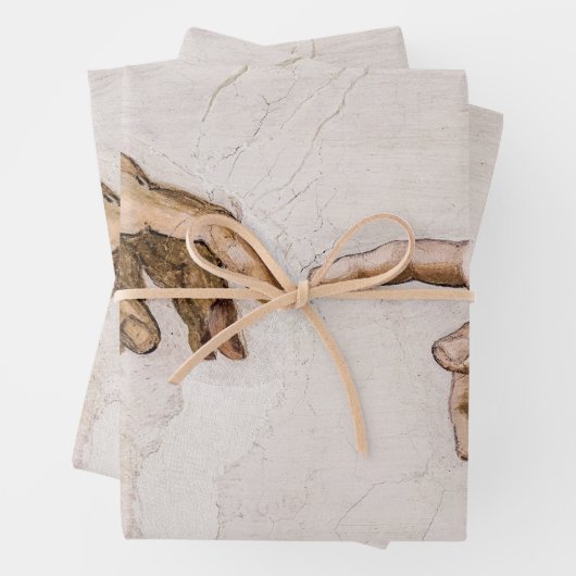 ミケランジェロによる父とアダムの神の手 ラッピングペーパーシート (インサイチュ)