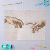 ミケランジェロによる父とアダムの神の手 薄葉紙 (クラフト)