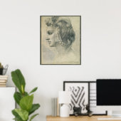 ミケランジェロによる理想の女性の頭部 ポスター (ホームオフィス)