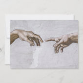 ミケランジェロによる神とアダムの手 サンキューカード (正面)