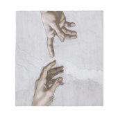 ミケランジェロによる神とアダムの手 ノートパッド (正面)