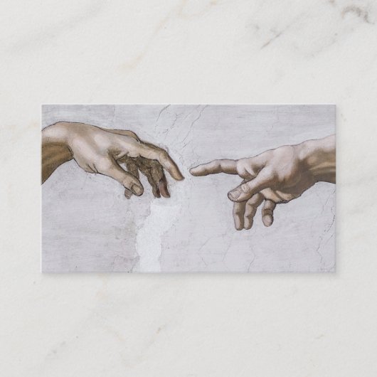 ミケランジェロによる神とアダムの手 名刺 (正面)