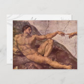 ミケランジェロによる詳細アダムの創造 ポストカード (正面/裏面)