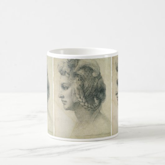 ミケランジェロによる『女性の理想の頭部』 コーヒーマグカップ (中央)