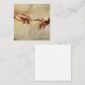 ミケランジェロのアダム・システィーナ礼拝堂の創造 スクエア名刺 (正面/裏面)