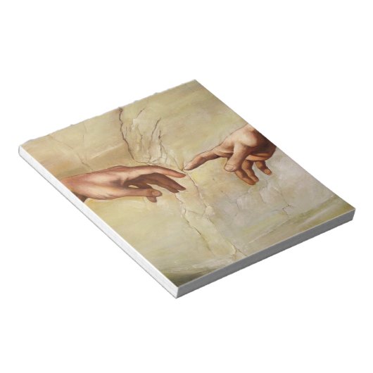 ミケランジェロのアダム・システィーナ礼拝堂の創造 ノートパッド (アングル)