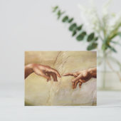 ミケランジェロのアダム・システィーナ礼拝堂の創造 ポストカード (スタンド正面)