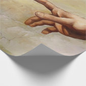 ミケランジェロのアダム・システィーナ礼拝堂の創造 ラッピングペーパー (角)