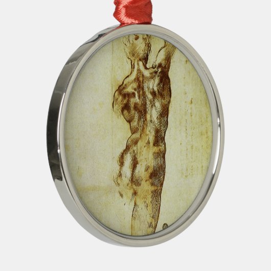 ミケランジェロのカッシナの戦いの勉強 メタルオーナメント (右)