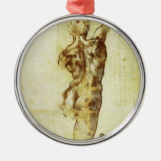 ミケランジェロのカッシナの戦いの勉強 メタルオーナメント (正面)