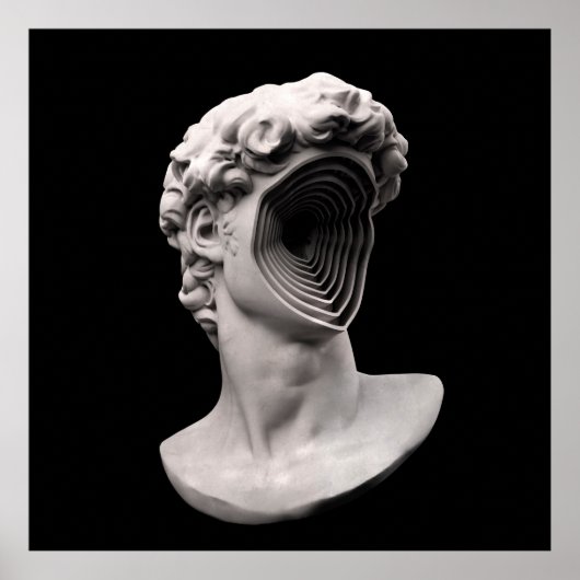 ミケランジェロのダビデクラシカルッド・バスト頭 ポスター (正面)