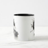 ミケランジェロのダビデ3Dが穴から覗き込む マグカップ (中央)