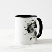 ミケランジェロのダビデ3Dが穴から覗き込む マグカップ (正面右)