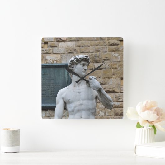 ミケランジェロのダビデ スクエア壁時計 (ホーム)
