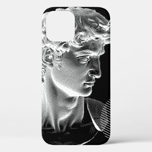 ミケランジェロのデビッド首長の3Dイング画素アート8 Case-Mate iPhoneケース (裏面)