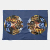 ミケランジェロのドニ・トンドまたはドニ・マドンナ キッチンタオル (横)