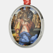 ミケランジェロのドニ・トンドまたはドニ・マドンナ メタルオーナメント (左)