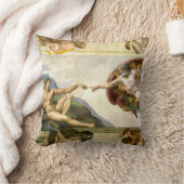 ミケランジェロのファインアートによるアダムの作成 クッション (ブランケット)