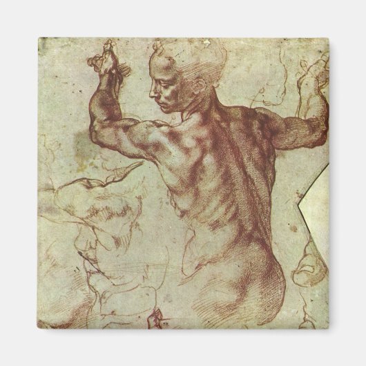 ミケランジェロのリビアシビル勉強 マグネット (正面)