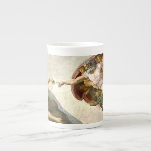 ミケランジェロの中国のマグによるアダムの作成 ボーンチャイナマグカップ (正面)
