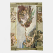 ミケランジェロの人間の創造（アダムの創造） キッチンタオル (縦)