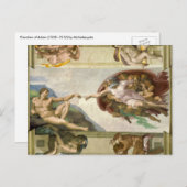 ミケランジェロの人間の創造(アダムの創造) ポストカード (正面/裏面)