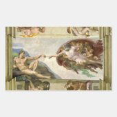 ミケランジェロの人間の創造（アダムの創造） 長方形シール (正面)