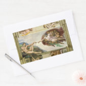 ミケランジェロの人間の創造（アダムの創造） 長方形シール (封筒)