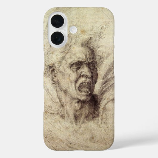 ミケランジェロの呪われた魂、男の頭 Case-Mate iPhoneケース (裏面)