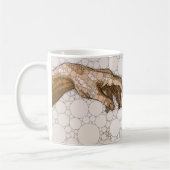 ミケランジェロの後で手を携えてアダムの創造 コーヒーマグカップ (左)