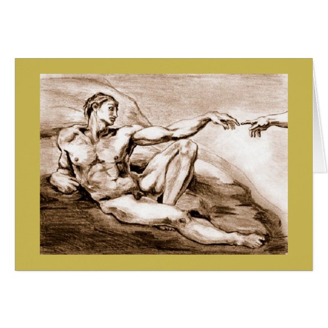 ミケランジェロの後のアダムの私の2004年のスケッチ (正面横)