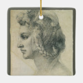 ミケランジェロの理想の女性の頭部 セラミックオーナメント (裏面)