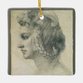 ミケランジェロの理想の女性の頭部 セラミックオーナメント (正面)