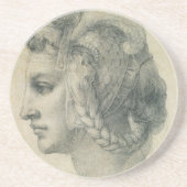 ミケランジェロの理想の女性の頭 コースター (正面)