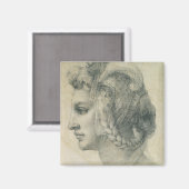 ミケランジェロの理想の女性の頭 マグネット (正面/裏面)