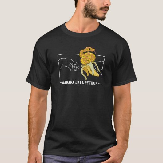 ミケランジェロの神とアダム バナナボールパイソン S Tシャツ (正面)