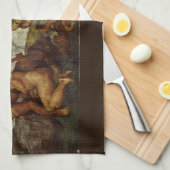 ミケランジェロの秋と追放エデンの園 キッチンタオル (四つ折り)