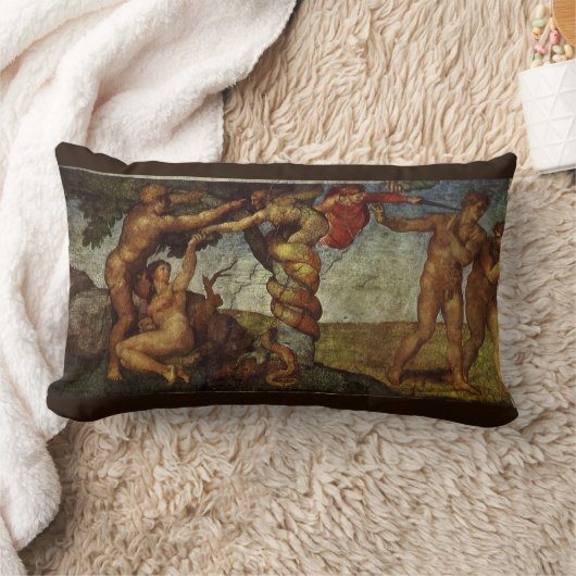 ミケランジェロの秋と追放エデンの園 ランバークッション (ブランケット)