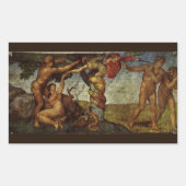 ミケランジェロの秋と追放エデンの園 長方形シール (正面)