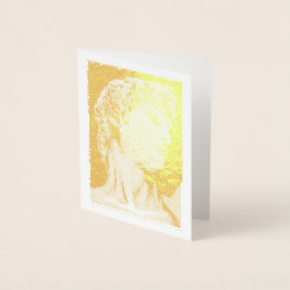 ミケランジェロの…金ゴールドホイルのメッセージカードの後のデイヴィッド、 箔カード