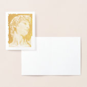 ミケランジェロの…金ゴールドホイルのメッセージカードの後のデイヴィッド、 箔カード (ディスプレー)