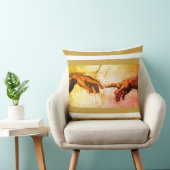 ミケランジェロはヴィンテージアートを黄金と白で手にする クッション (椅子)